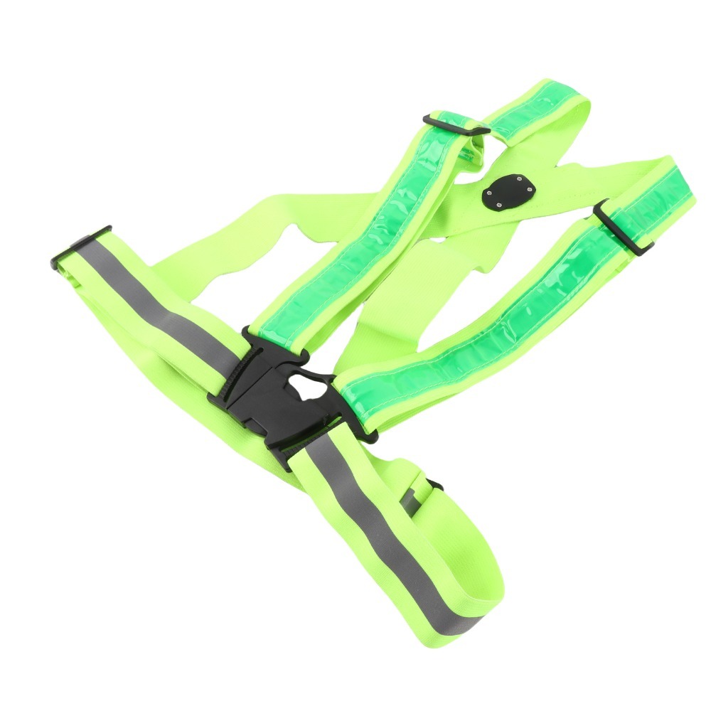 Reflective Vest Cycling - เสื้อกั๊กนิรภัย LED โพลีเอสเตอร์ใหม่ สีเขียว ชาร์จ USB